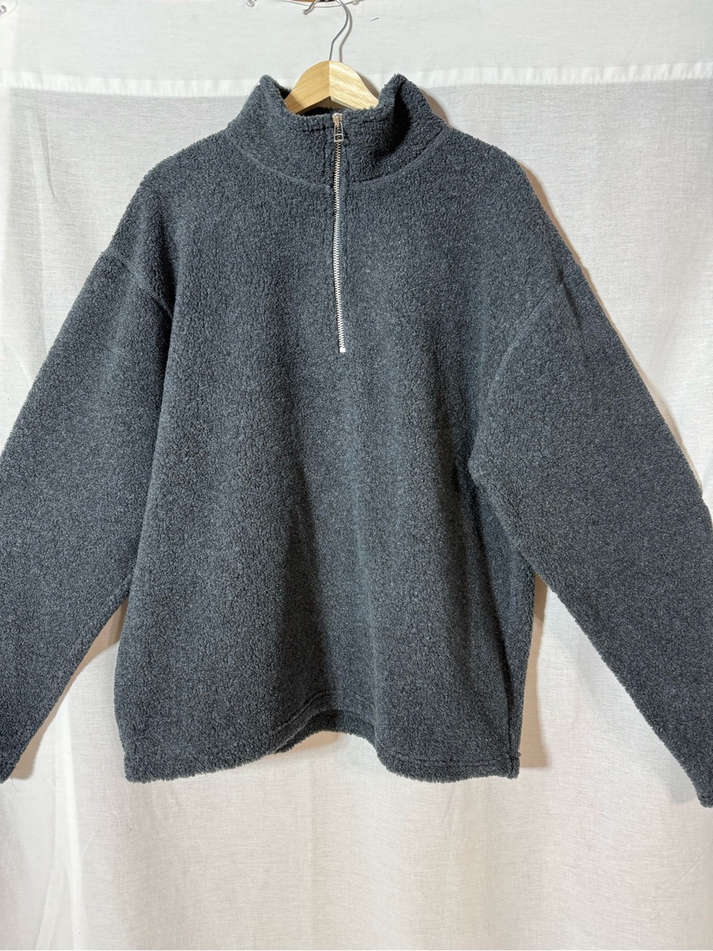 Old Navy Men's Dark Gray Plush Half-Zip Sweater Size Large